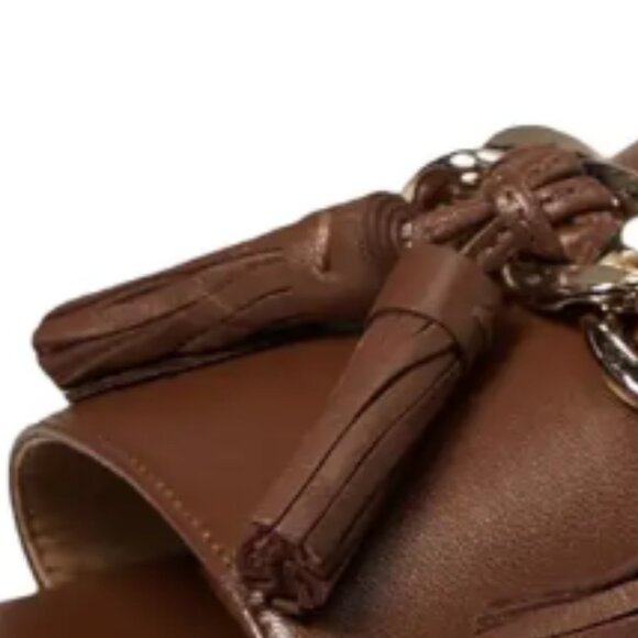 NEW JOHNSTON AND MURPHY Leather Lilly Chain Slide Sandals black for women 253 - Picture 5 of 7